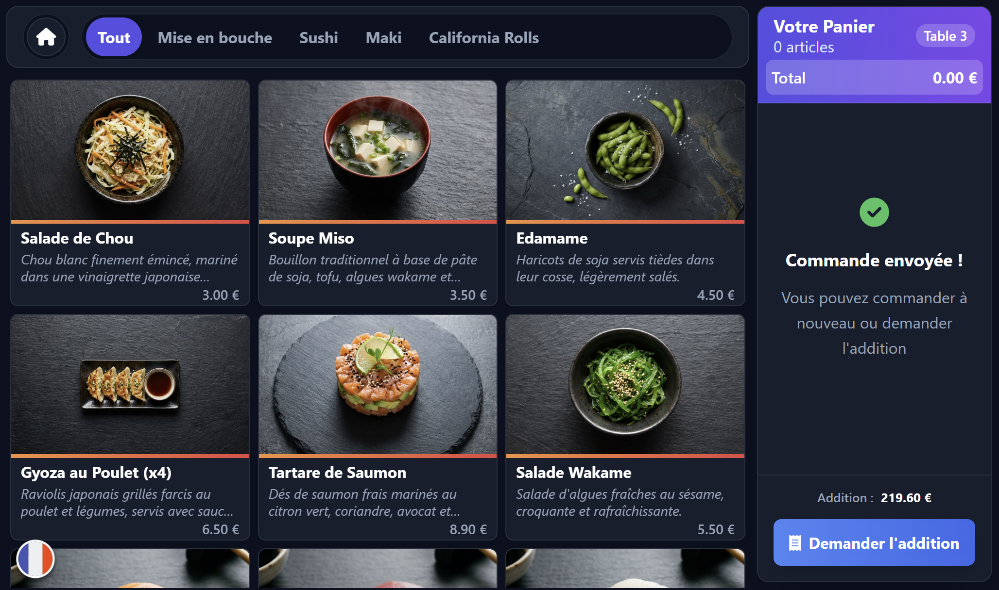 Menu Tablette